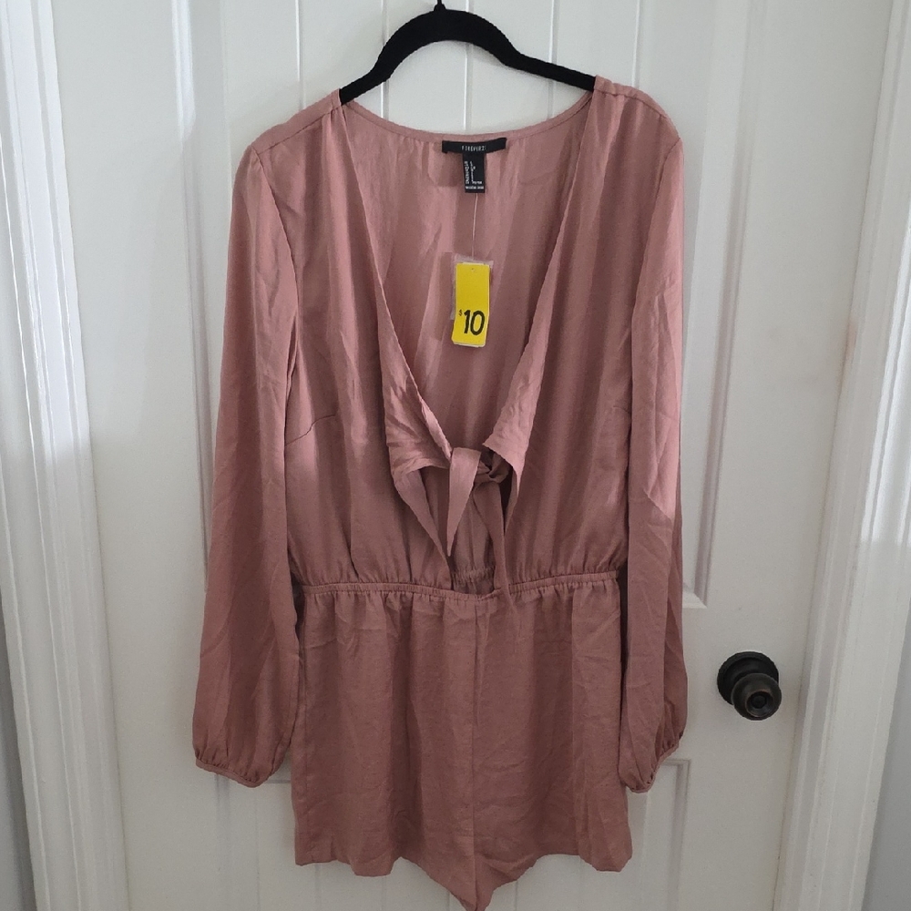 Forever 21 Pink Long Sleeve Romper